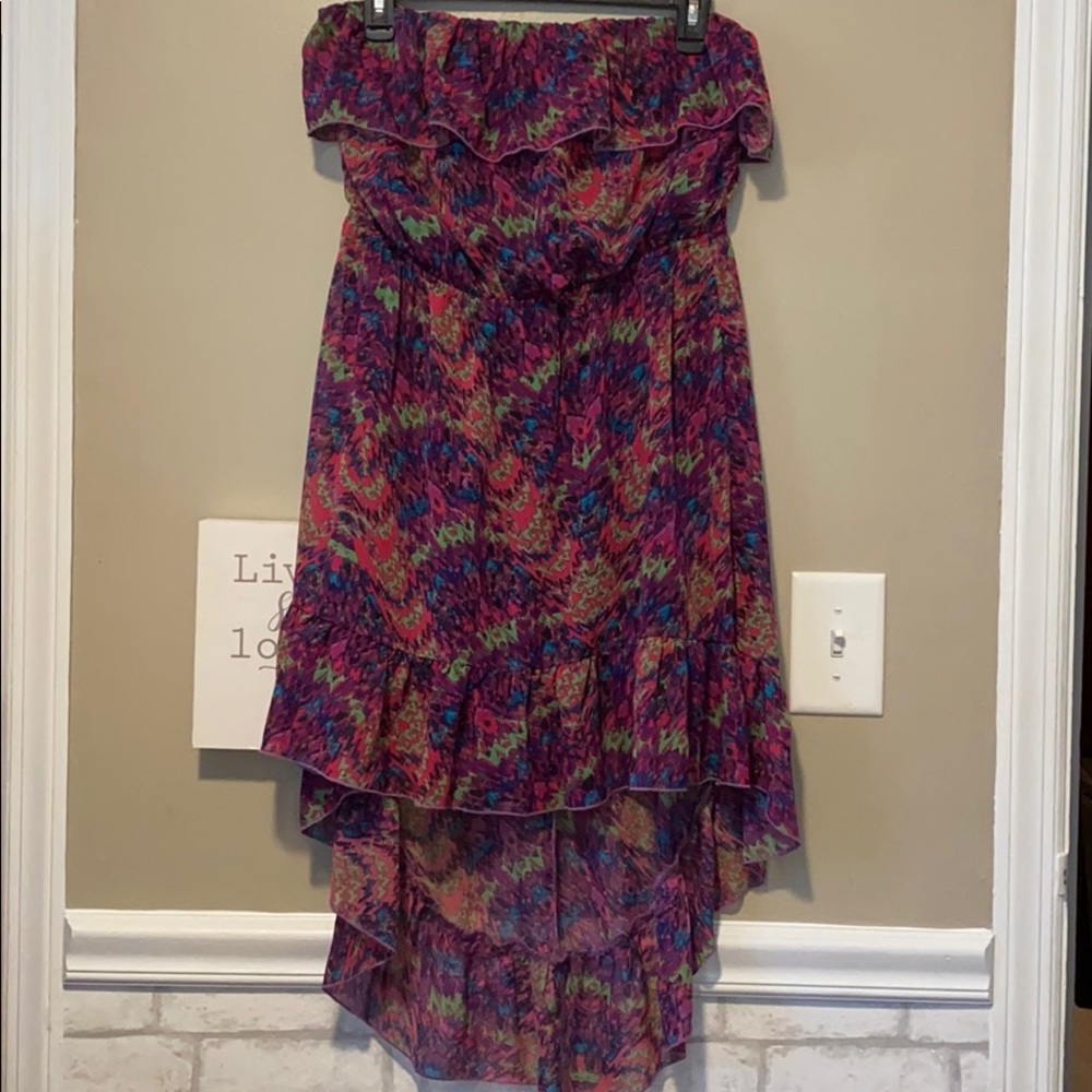 Spring Strapless High-Low Dress - Picture 1 of 2